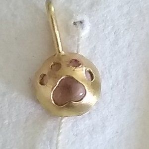 Blac Barc 18k  yellow gold Tourmaline Paw Charm Necklace Designer